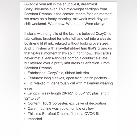 Barefoot Dreams cozy chic cardigan 
Black, large - Picture 9 of 9